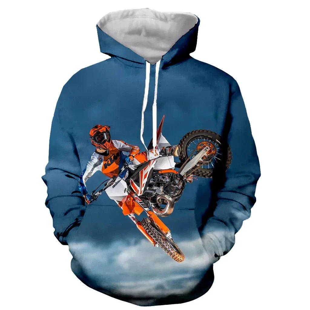 Motorcycle Motocross Printed Hoodies for Men New Fashion Long Sleeves 3D Sports Sweatshirts Jacket Oversized Clothes