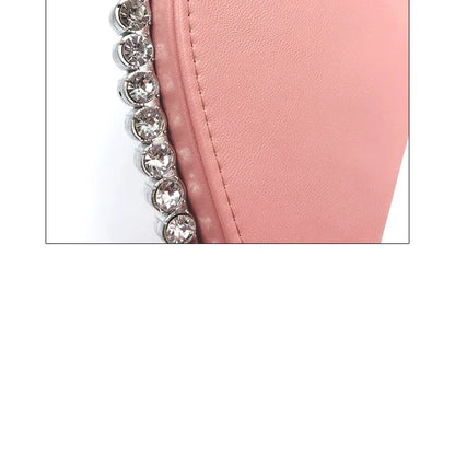 Diamond Red Heart Evening Clutch Women's Designer Chic RhinestoneBlack Wallet Wedding Party Sac A Main Heart Handbag for Woman