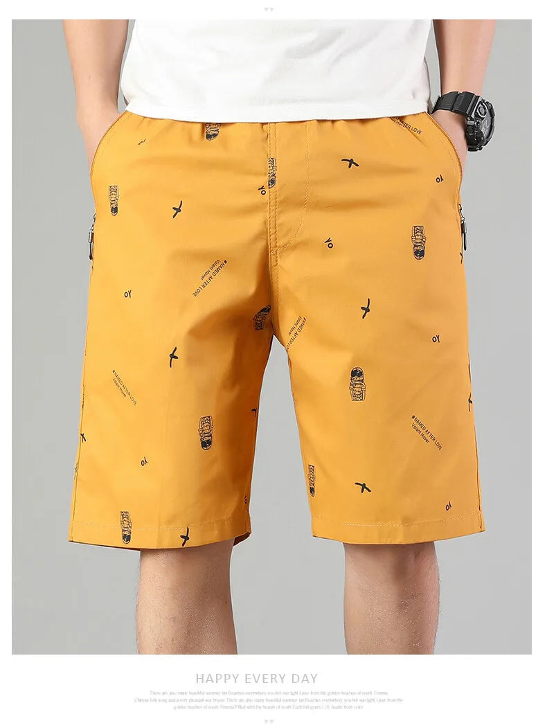 Men Light Weight Beach Shorts Summer Casual Sweat Shorts Baggy Sports Wide Leg Print Gym Running Shorts