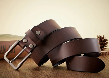 3.8CM Real Genuine Leather For Men High Quality Cowskin Casual Jeans Belts Business Cowboy Waistband Male Fashion Designer Belt