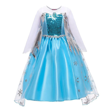 Children Snow White Cinderella Aurora Anna Elsa Costume Girl Cosplay Dress Kids Encanto Mirabel Little Mermaid Halloween Clothes