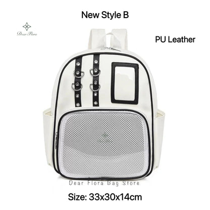Cute Mini Backpack Women Kawaii Ita Bag Sweet Girl Transparent Rucksack DIY Personality Display Knapsack Lolita Shoulder Bag