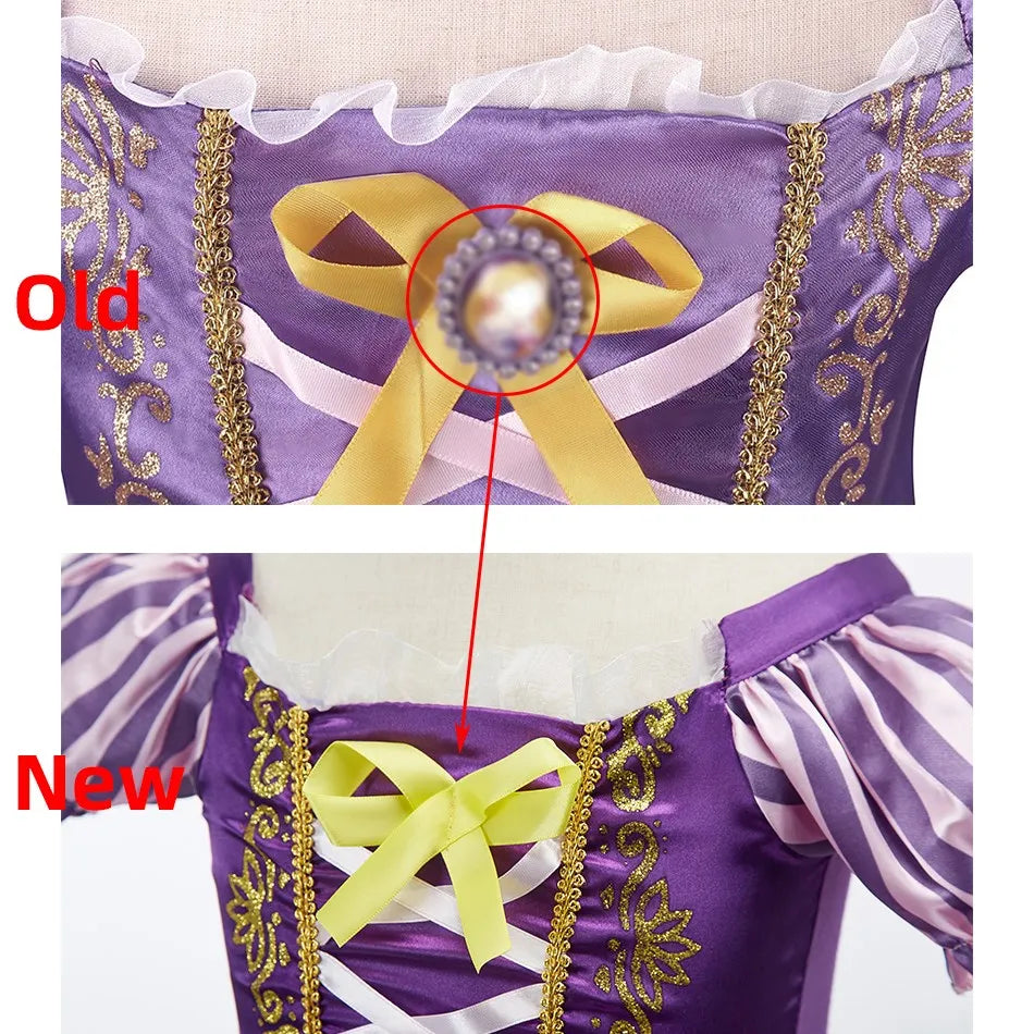 Kids Rapunzel Dress Children Party Tangle Costume Girls Summer Birthday Fantasy Cosplay Carnival Halloween Clothes 3-8 Years