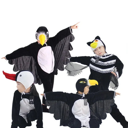 Kids Adults  Animal Bird Oriole Parrot Swallow Eagle Woodpecker Cosplay  Fancy Dress Jumpsuit Costume Gifts Set Halloween