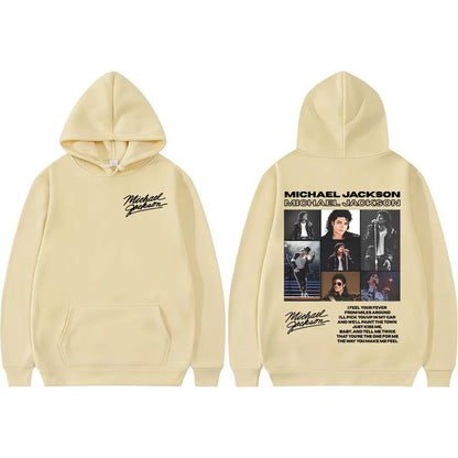 King of Pop Michael Jackson Tour Retro Hoodies Men's Clothing Harajuku Hip Hop Style Sweatshirts Casual Cozy Oversized Pullovers