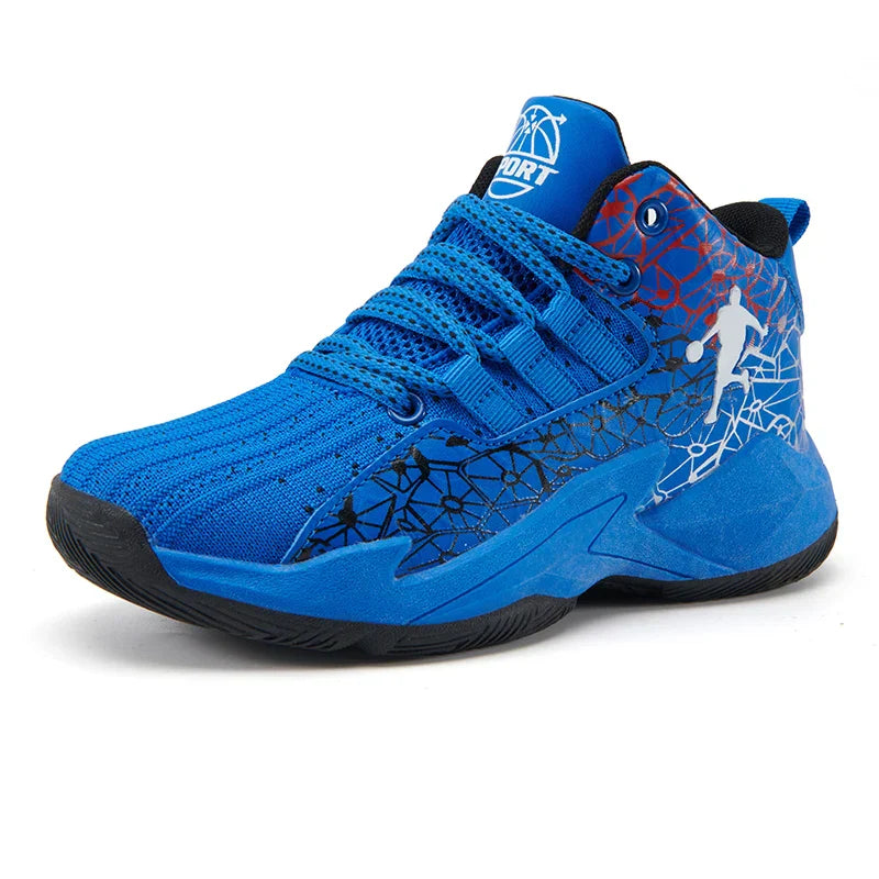 Boys Basketball Shoes Classic Kids Sneakers Fashion Tennis Kid Sport Shoes Outdoor Non-Slip Trainer Children School Basketball