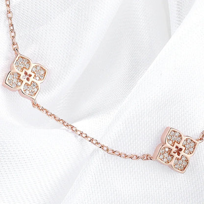 18k Plated Flower Moissanite Choker Necklace for Women Girls Neck Chain Sparkling 925 Sterling Silver Jewelry Pendant