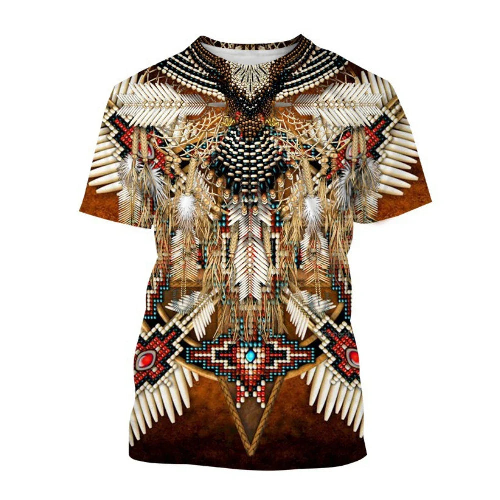 Summer Indian Ethnic Style 3D Print T-Shirts Streetwear Men Fashion Harajuku Casual Oversized O-Neck T Shirt Tees Tops