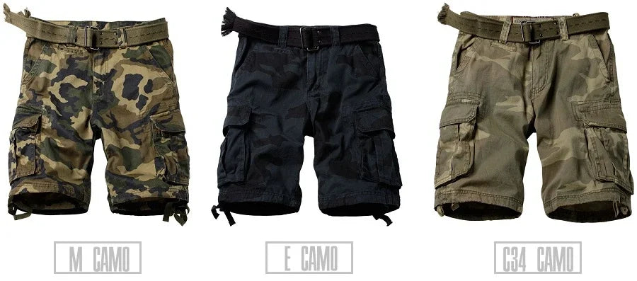 Camouflage Shorts Male Military Clothing Style Army High Quality Mens Cargo Shorts Cotton Multi Pockets Breeches Bermuda Cargo