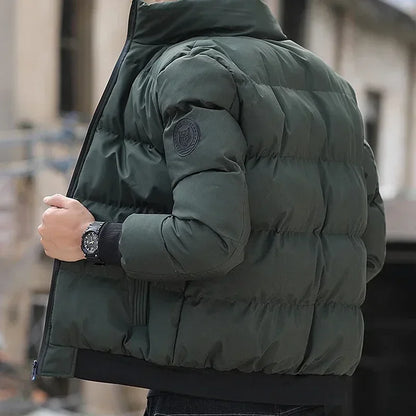 Men's Cotton Warm Jacket - 2025 Winter Fashion Trend - Short Warm Men's Jacket - Thick and Casual Warm Jacket - Men's Trench Coa