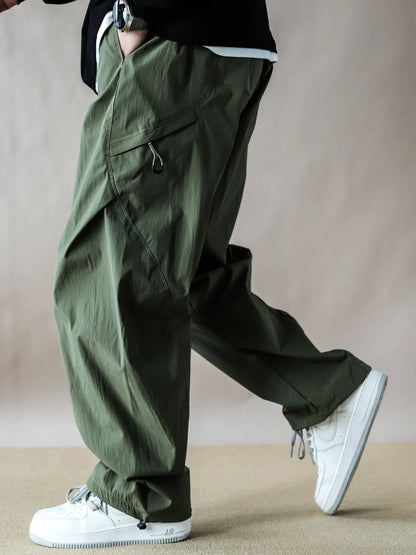 Mens Outdoor Water Resistant Quick Dry Cargo Jogger Pants Loose Fit Lightweight Breathable Streetwear Trendy Summer Casual Baggy