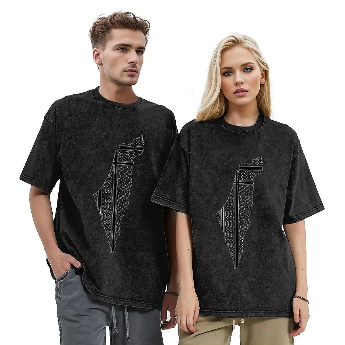 Palestines Symbol of Resistance T-Shirt Beach Palestinians Map T Shirts 2024 Cotton Tee Shirt For Male Short Sleeve Top Tees