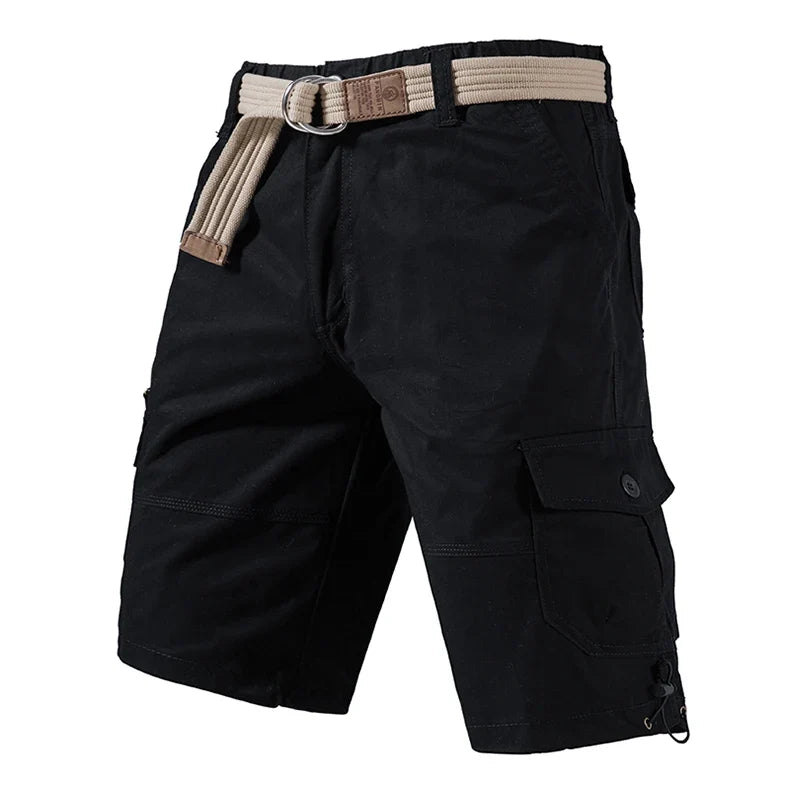 Mens Casual Cotton Shorts Hiking Cargo Shorts Relaxed Fit Streetwear Running Shorts Elastic Waist Short