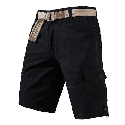 Mens Casual Cotton Shorts Hiking Cargo Shorts Relaxed Fit Streetwear Running Shorts Elastic Waist Short