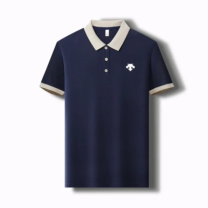 New Designer Original Men's Polo Shirt New Collar Luxury Printed Short Sleeved Casual Business T-shirt Comfortable Men's Wear
