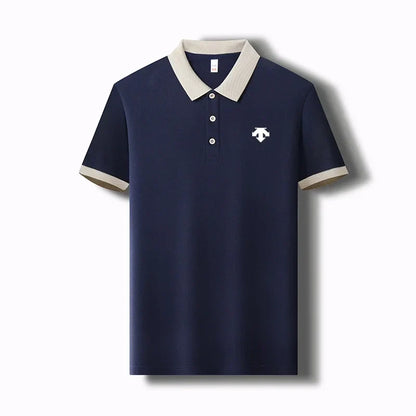 New Designer Original Men's Polo Shirt New Collar Luxury Printed Short Sleeved Casual Business T-shirt Comfortable Men's Wear