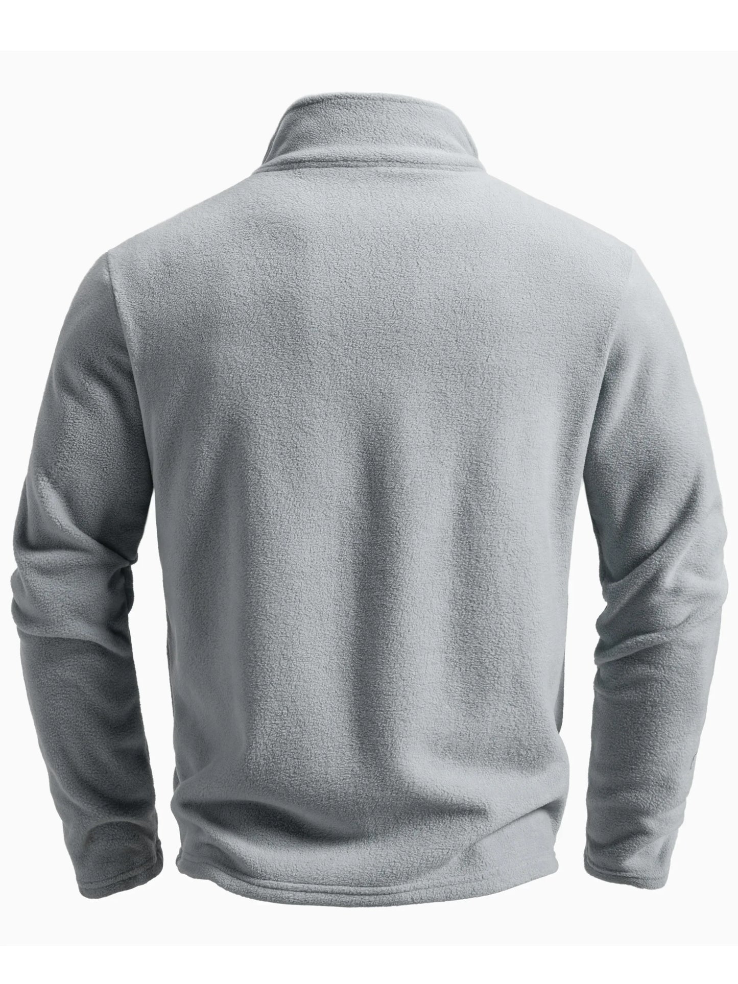 Men's Spring and Autumn Solid Color Fleece Warm Top, Comfortable Zippered Cardigan for Men's Outdoor Leisure