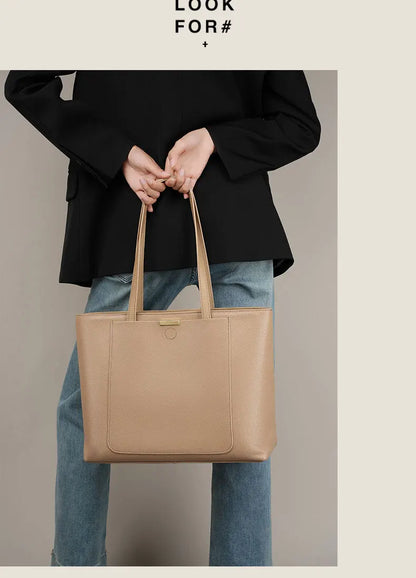 100% Genuine Leather Women's Bag Large Capacity Simple Fashion Cowhide Women Shoulder Bag Female Storage Handbag 2328