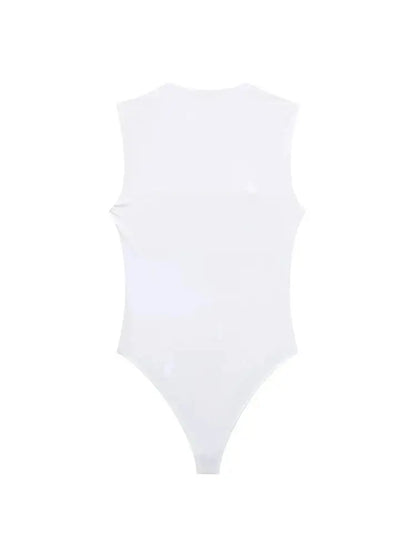 Skinny Bodysuits for Women, Sexy Fashion, Square Neck, Sleeveless, Snap-Button, Female Playsuits, Mujer