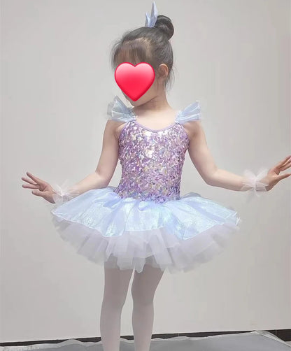 Children's Day Dance Dress Girl Ballet Princess Summer Dresses Girls Ballet Sequins Outfit Kids Clothes Vestidos Birthday Gift