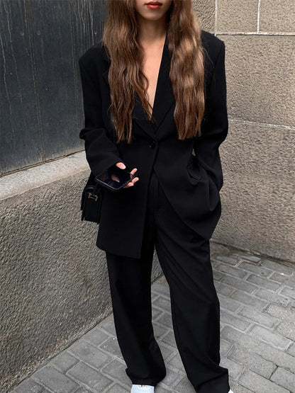 Fashionable Slim Fit Black Blazer for Women 2025 Spring and Autumn New Arrival Solid Color Slimming Casual Long Sleeve Blazers