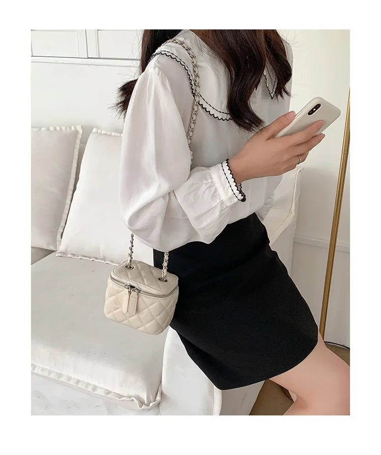 Mini Lingge Shoulder Bag Luxury Designer Bags for Women 2023 Fashion Chains Crossbody Bag Box Handbags Lipstick Coins Purses New