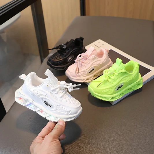 Baby Shoes 2025 Spring Autumn New Boys and Girls Light Up Clunky Sneaker Small and Medium-sized Children's Soft Soled Baby Shoes