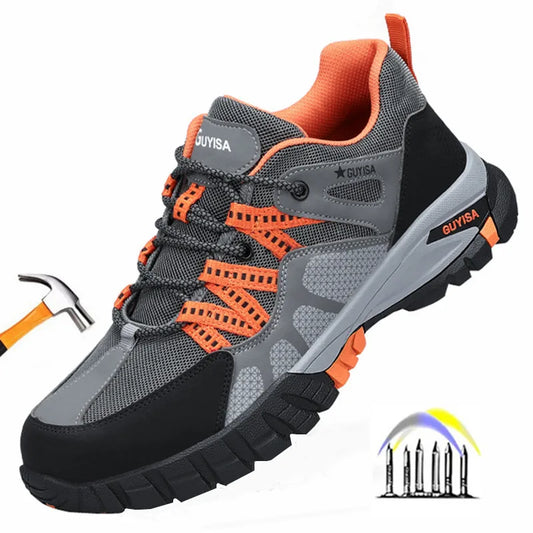 safety sneakers work man safety shoes Work shoes with steel toe anti puncture work  anti-slip boots indestructible shoes for men
