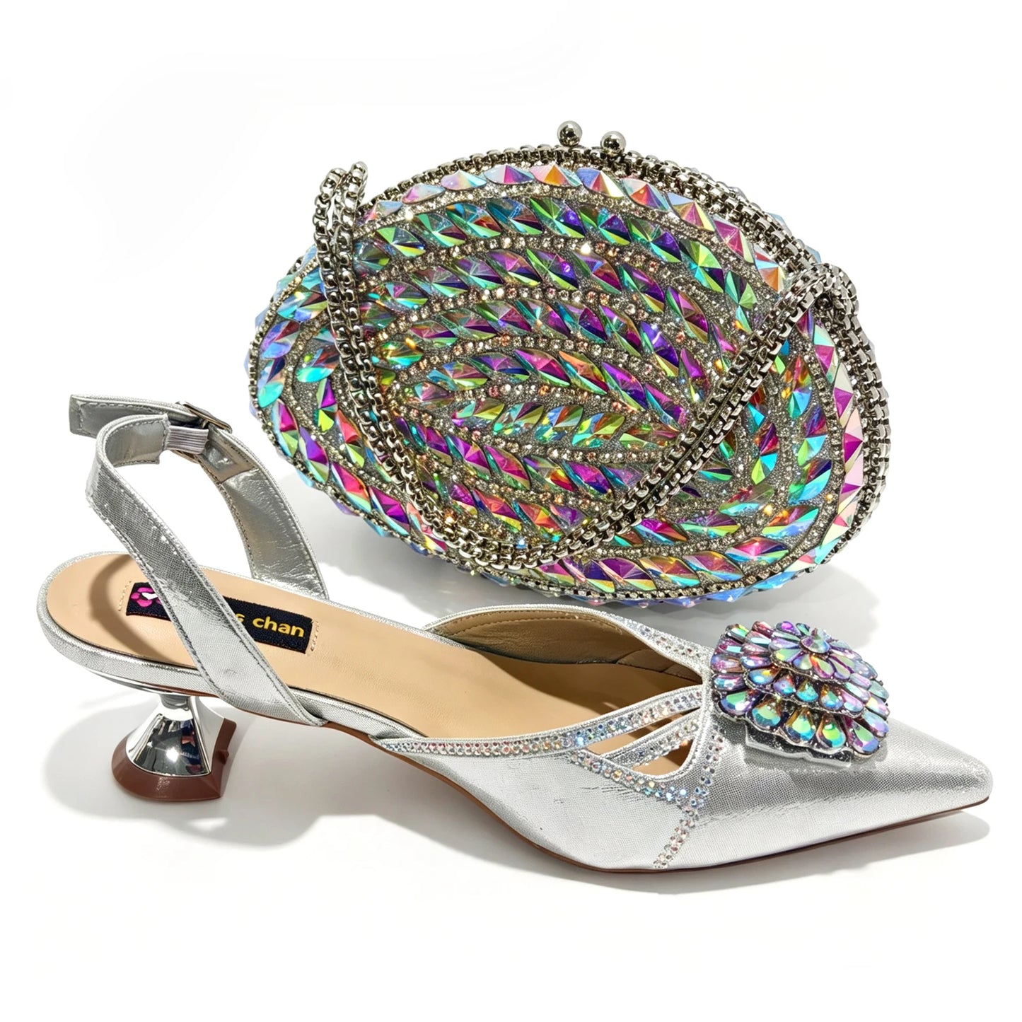 Shiny Red Color Shoes and Bag Elegant Handbags and Medium Heel Shoes Beautiful Handmade Shoes for Wedding Party