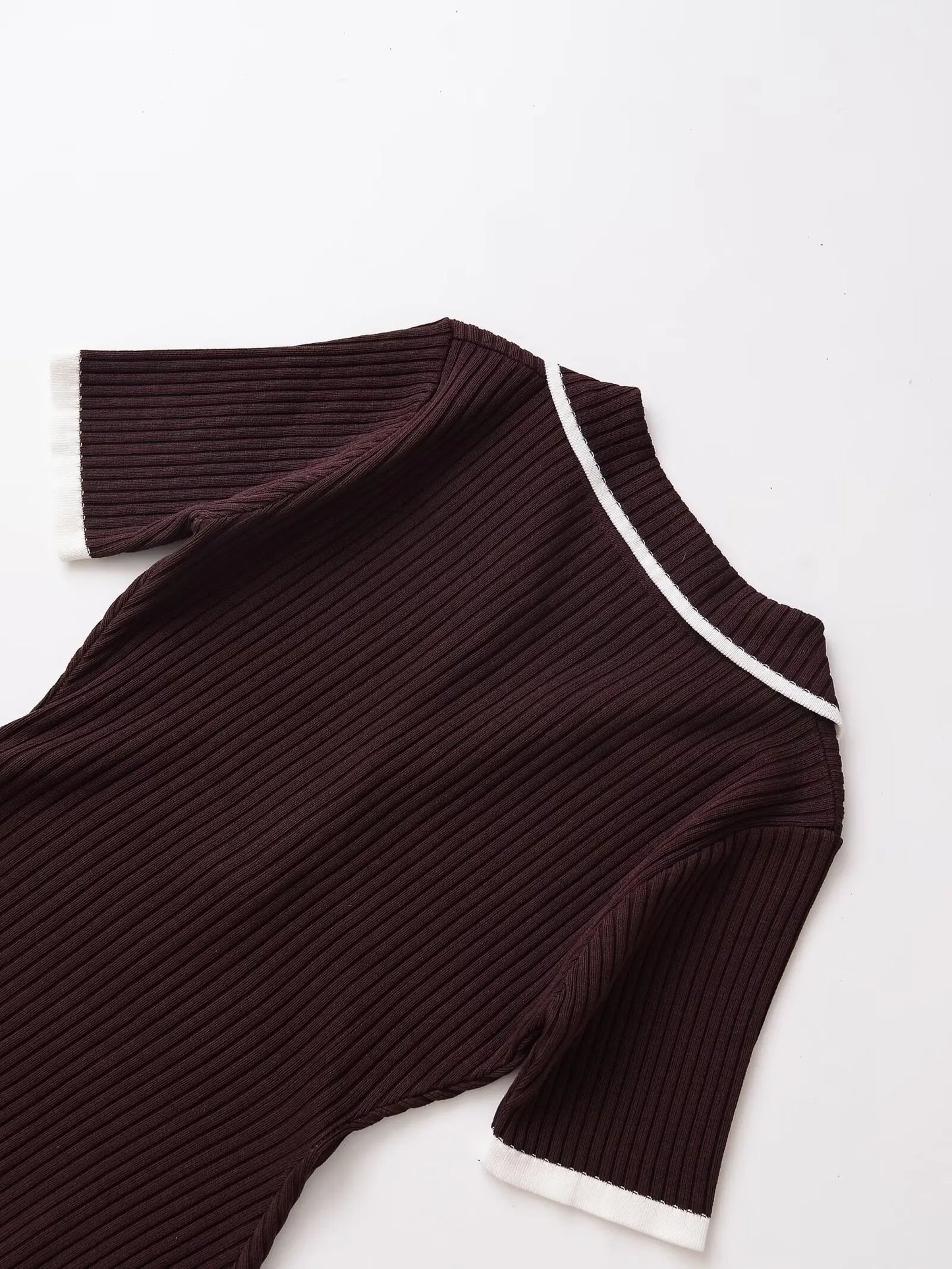 2025 Autumn  Casual Mini Dress Fashion Contrast Color Design Short Sleeve Dresses For Women Elegant Short Dress