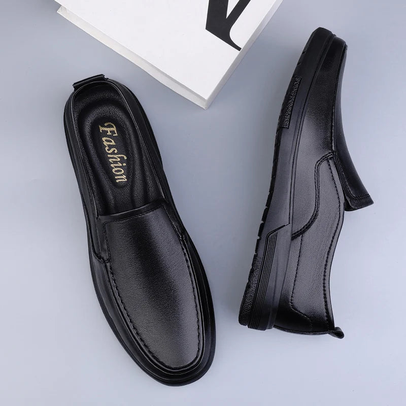 Genuine Leather Men Loafers Handmade Mens Casual Shoes Business Dress Flats Breathable Moccasins Luxury Brand Man Driving Shoes
