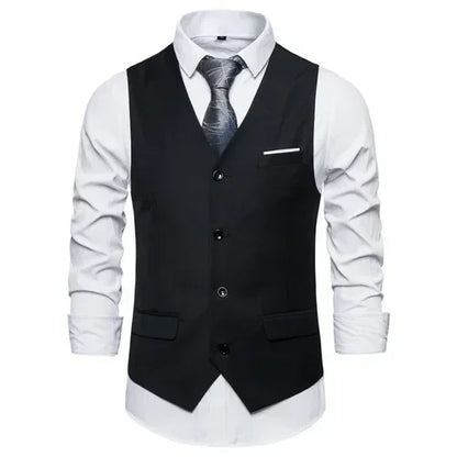 Blue Suit Vest, Men's Business Sleeveless Vests Jacket, Asian size S-6XL, Wedding Party Waistcoat, Red Purple Black Gray