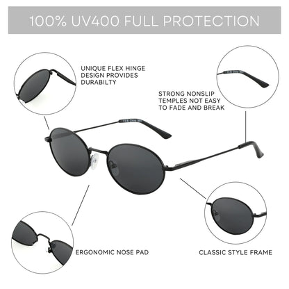 Retro Oval Polarized Sunglasses for Women Men Trendy Round Y2k Sunnies Small 90s Style Vintage Shades Sun Glasses