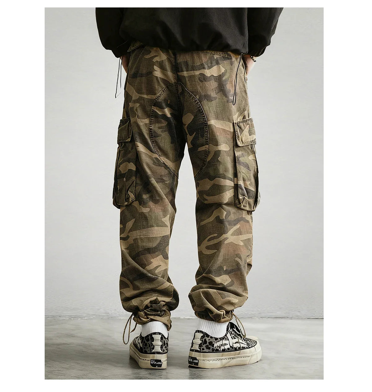 Mens American Camo Tactical Cargo Pants Outdoor Hiking High Quality Relaxed Fit Straight Leg 100% Cotton Casual Trendy Trousers