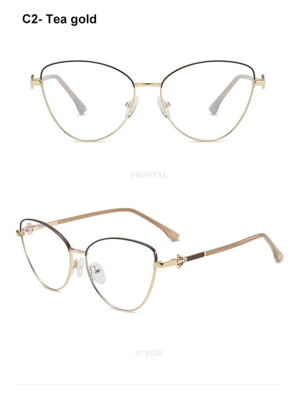 New Fashion Simple Cat's Eye Personalized Frame Design Women's Anti-Blue Light Reading Glasses Customizable Prescription
