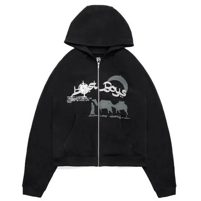 Y2K Rhinestone Cobweb Zip Up Oversized Sweatshirt 2022 Autumn Goth Hoodie Men Women Grunge Hooded Jacket Streetwear Y2K Clothing