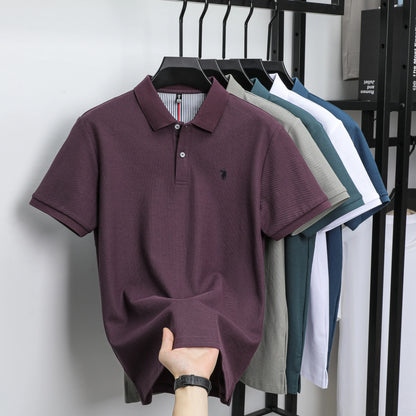 100% pure cotton 2025 summer men's Polo T-shirt high-end designer brand fashion cozy short sleeve 3D embroidery design hot sale