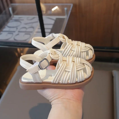 New Sandals Summer Children's Woven Casual Baby Shoes Girls Beach Shoes Slipper Size 22-31