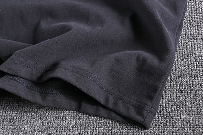 Summer New American Retro Short-sleeved O-neck Solid Color T-shirt Men's Fashion Simple 100% Cotton Washed Casual Sport Tops