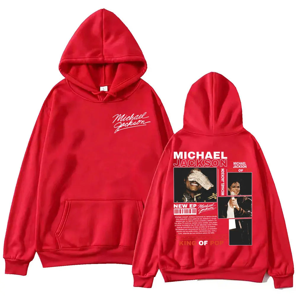 Rock Singer Michael Jackson Merch Hoodies Men Women Fashion Vintage Hooded Sweatshirts High Quality Fleece Oversized Pullovers