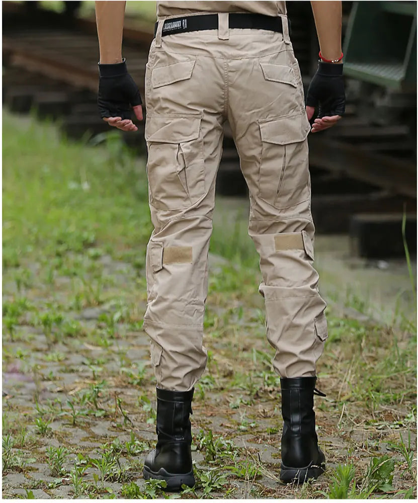 Men's Fashion Outdoor Hiking Overalls Pants Camouflage Tactical Pants Hunting Uniform Fighting Multi-Pocket Trousers