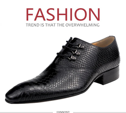 Men's Casual Dress Shoes Classic Oxfords Formal Modern Business Shoes Social Male Wedding Dress Sapato Loafer Serpentine Print