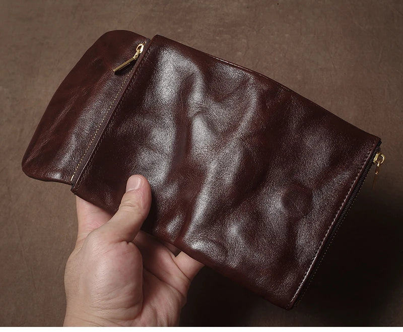 Vintage Genuine Leather Trifold Wallet for Men Women Zipper Coin Purse Driver License ID Credit Card Luxury Cowhide Wallet