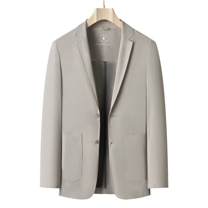 Minimalist Men Casual Blazer Ice Silk Nylon Spandex Seamless High Stretch Sun Protection Cooling Summer Breathable Tech Jacket