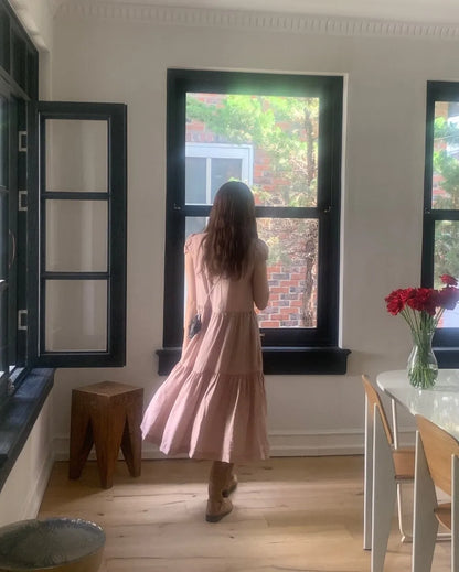 Spring 2025 Chic A-Line Dr Korean Sle Long Svel Women's Faionable Gown Ele Personali Commute Suitable Dr