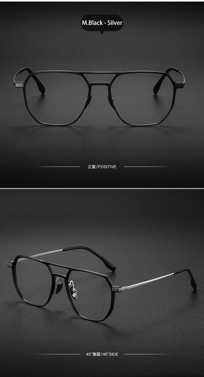 Large Frame Aluminum Frame Titanium Business Anti-Blue Light Reading Glasses Men Ladies Customizable Prescription ZY-20239