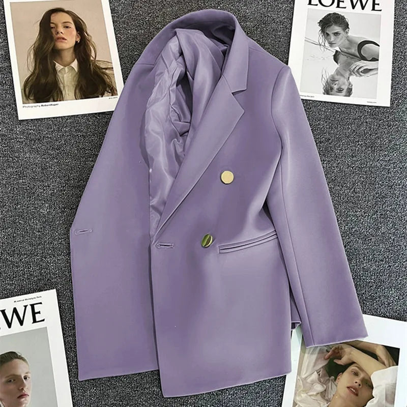 Casual Plaid Women's Suit Jacket Spring Autumn New Style Large Size Street Style Top Quality Polyester Commute Style Fashionable