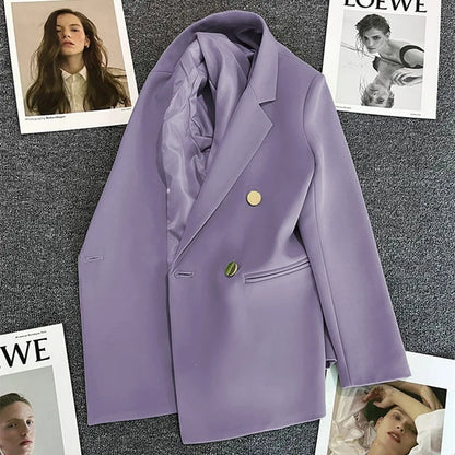Casual Plaid Women's Suit Jacket Spring Autumn New Style Large Size Street Style Top Quality Polyester Commute Style Fashionable