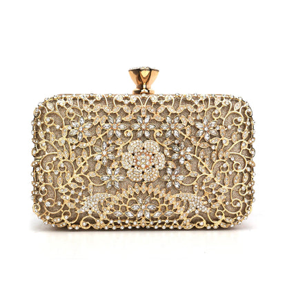 Hollow Out Style Diamonds Clutch Luxury Metal Rhinestones Evening Bags Flap Party Wedding Handbags Purse