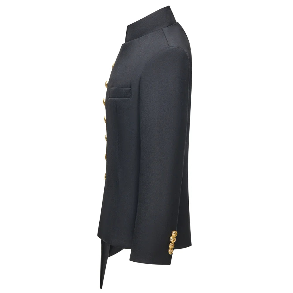 Stand Collar Kids Communion Suit Birthday Party Suits Jacket Pants Golden Buttons 3-14 Y Toddler Tuxedo